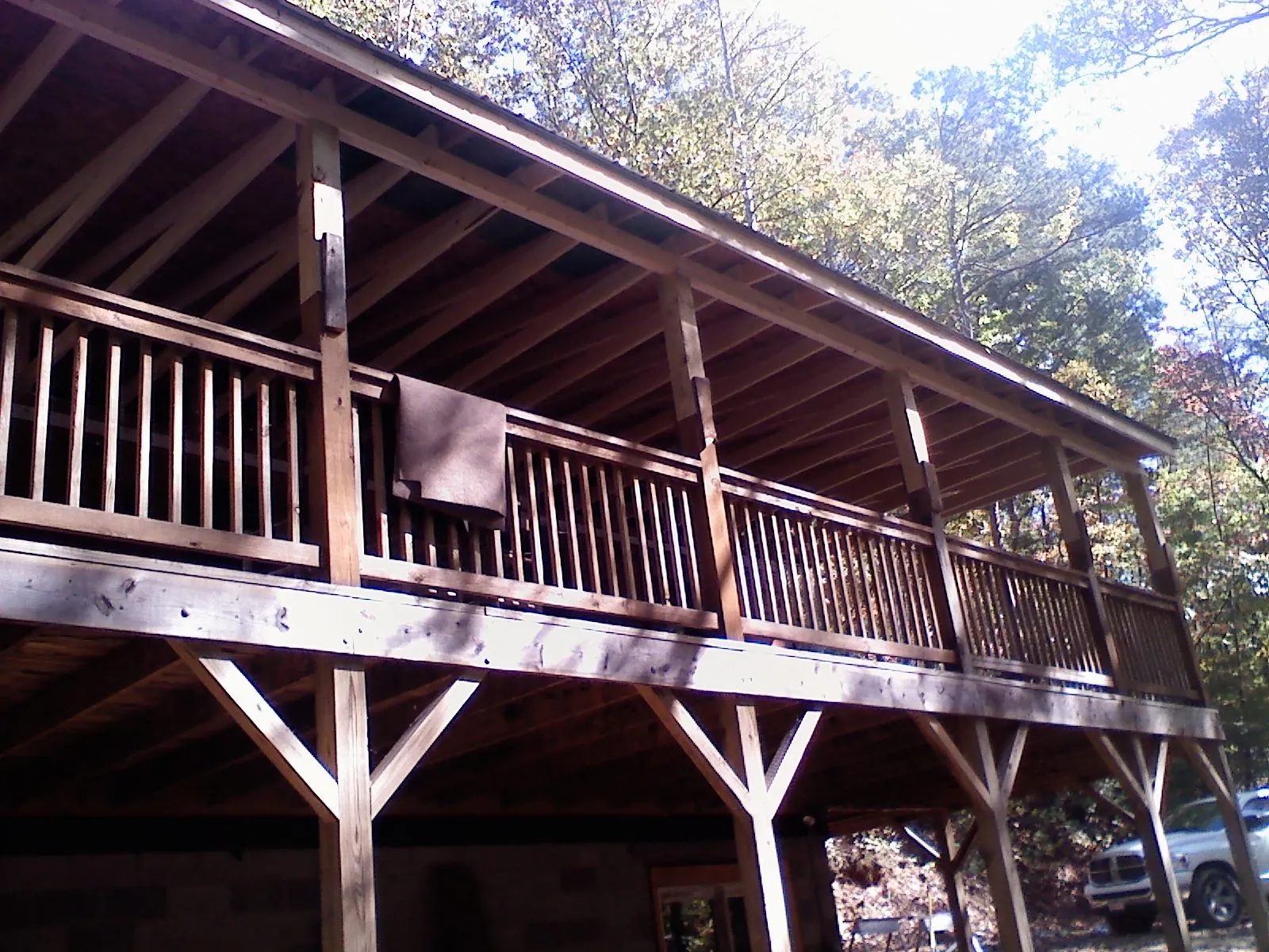 Timber framing under a new elevated porch and deck — Roof Leak Repair in Lehighton by Roofing Brothers